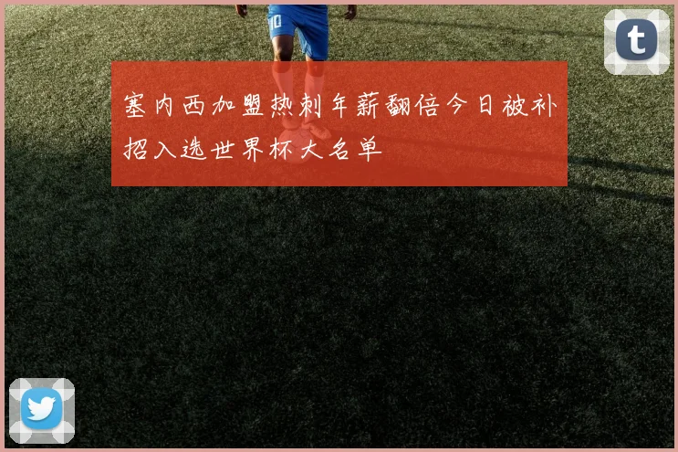 塞内西加盟热刺年薪翻倍今日被补招入选世界杯大名单